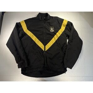 US Army Windbreaker Jacket Adult Small Regular Black Nylon Fitness Uniform